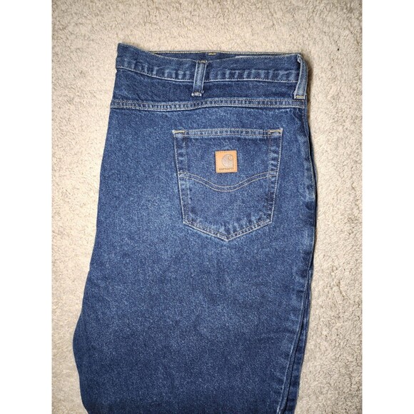 Carhartt Relaxed Fit Denim Work Jeans Men’s 46x30 Blue Heavy Duty RN 51374 - Picture 1 of 8